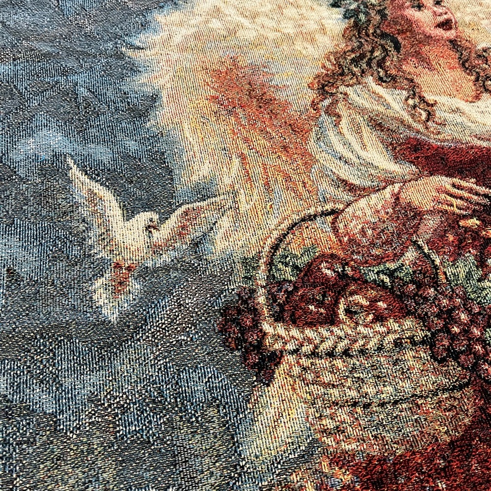 Dona Gelsinger Christmas Angel Tapestry Blanket Throw Woodland Creatures Animals - Picture 4 of 9
